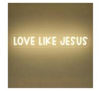 BYAMBD Home Bar Decor Love Like Jesus Neon Sign LED Light Adjustable Brightness for Scripture Bible Verse Home Altars Christian Room Wall Decor 50cm(Warm White)