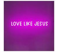 BYAMBD Home Bar Decor Love Like Jesus Neon Sign LED Light Adjustable Brightness for Scripture Bible Verse Home Altars Christian Room Wall Decor 50cm(Purple)