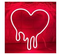 BYAMBD Home Bar Decor Melting Heart Neon Sign Bleeding Dripping Heart LED Neon Sign Light Home Wall Decoration Personalized Neon 28cmx30cm(G)