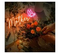 BYAMBD Home Bar Decor Mother Neon Sign Mother's Day Butterflies LED Light for Home Living Room Party Holiday Wall Decor Letters USB Powered Lamp 52cmx26cm(B)
