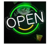 BYAMBD Home Bar Decor Open Neon Sign USB Dimmer Wall Hanging Decoration for Business Window Display Decor of The Atmosphere 13.39x11.02inch