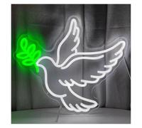 BYAMBD Home Bar Decor Peace Dove Neon Sign Wall Hanging Multipurpose USB Powered Neon Light Sign for Home Office Decor Light 35cm×40cm