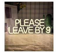 BYAMBD Home Bar Decor Please Leave by 9 Neon Sign Dimmable Light for Wedding Graduation Party Bar Man Cave Birthday USB Powered 40cm×15cm