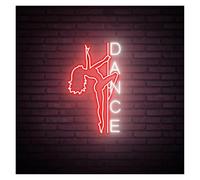 BYAMBD Home Bar Decor Pole Dancing Neon Sign,Dancer Neon Sign, Dance Studio Decoration, Dance Party Home Bedroom Decor 45cmx20cm(E)