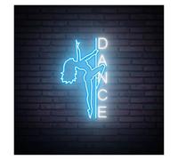 BYAMBD Home Bar Decor Pole Dancing Neon Sign,Dancer Neon Sign, Dance Studio Decoration, Dance Party Home Bedroom Decor 45cmx20cm(C)