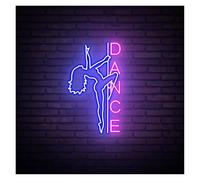 BYAMBD Home Bar Decor Pole Dancing Neon Sign,Dancer Neon Sign, Dance Studio Decoration, Dance Party Home Bedroom Decor 45cmx20cm(F)