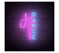 BYAMBD Home Bar Decor Pole Dancing Neon Sign,Dancer Neon Sign, Dance Studio Decoration, Dance Party Home Bedroom Decor 45cmx20cm(A)