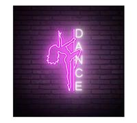 BYAMBD Home Bar Decor Pole Dancing Neon Sign,Dancer Neon Sign, Dance Studio Decoration, Dance Party Home Bedroom Decor 45cmx20cm(G)