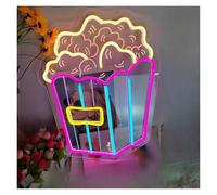 BYAMBD Home Bar Decor Popcorn Neon Sign for Commercial Shop Restaurant LED Sign Fast Food Restaurant Cinema Party Decoration 30cmх26cm