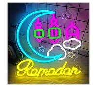 BYAMBD Home Bar Decor Ramadan Neon Light Sign USB Dimmable Wall Decoration for Kitchen Restaurant Livingroom Church Party 12.6x11.8in