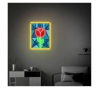 BYAMBD Home Bar Decor Rose Neon Sign Pop Art, Rose Window Sign, Neon Wall Decor 40cm/45cm(A,40cm)
