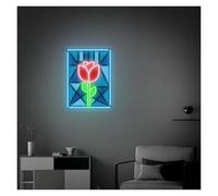 BYAMBD Home Bar Decor Rose Neon Sign Pop Art, Rose Window Sign, Neon Wall Decor 40cm/45cm(B,40cm)