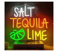 BYAMBD Home Bar Decor Salt Tequila Lime Neon Sign Dimmable Cocktail Bar LED Light for Man Cave Restaurant Kitchen Home Pub Party Wall Art Decor 16.54inx15.16in