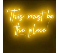 BYAMBD Home Bar Decor This Must Be The Place Neon Sign LED Light USB Powered for Gaming Room Bedroom Cafe Bar Club Birthday Party Wall Decor 50cmx26cm(Yellow)