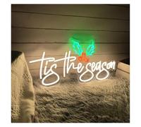 BYAMBD Home Bar Decor Tis The Season Neon Sign LED Light USB Powered for Bar Home Season Holiday Party Room Wall Decor Illuminated(B,50x25cm)