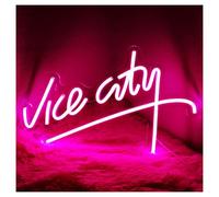 BYAMBD Home Bar Decor Vice City Neon Sign for Wall Decor USB LED Light for Bedroom Man Cave Game Room 39.6cmx24.9cm