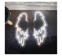 BYAMBD Home Bar Decor Wings Neon Sign Angel Wings LED Light USB Powered for Bar Home Bar Wedding Party Kid Bedroom Wall Art Decor(White,50x20cm)