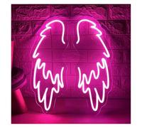 BYAMBD Home Bar Decor Wings Neon Sign Angel Wings LED Light USB Powered for Bar Home Bar Wedding Party Kid Bedroom Wall Art Decor(Pink,45x18cm)