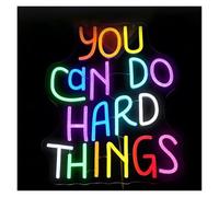 BYAMBD Home Bar Decor You Can Do Hard Things Neon Sign LED Light Dimmable for Classroom Party Bar Gaming Room Bedroom Office Studio Wall Art Decor Lamp 15inx11.9in
