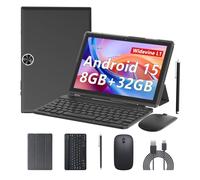 BYANDBY Android 14, 2 in 1 Tablet with Keyboard, 10 inch Tablets, 8GB+64GB/1TB Expand, 2.4G+5G+Wi-Fi 6, Dual Camera, 6000 mAh, BT, GMS, Games, with Case (Black)