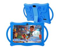 BYANDBY Kids Tablet, 7 inch Android 14 Tablet for Kids, 8GB+32GB ROM+1TB Expand Quad-Core Toddler with Shockproof Case, BT, WiFi, Parental Control, Dual Camera, Games (Blue)