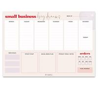 BYANIKA A4 Small Business Planner | 50 Tear-Off Sheets | Stay Organised at Work & Plan Your Week | Daily Productivity Desk Pad for Business Owner | Note Down Goals, Orders & Revenue | Greyboard Back