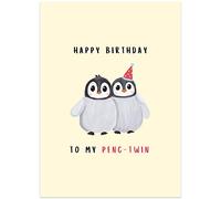 BYANIKA A6 Happy Birthday Card | For Twin Sister Twin Brother Best Friend Bestie Sibling Other Half | Bday Cute Pun Celebration Cards