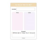BYANIKA A6 Pros & Cons List Pad | Decision Making Notepad Checklist | Dilemma Decider | Undated Productivity Planner | 50 Tear-Off Sheets | 120gsm Bleed-Resistant Paper | Unique Stationery Gift