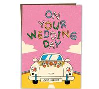 BYANIKA Congratulations Wedding Card | On Your Wedding Day, Just Married, You're Getting Hitched | For The Newlyweds Bride & Groom To Be Happy Couple New Mr & Mrs | Marriage Celebration Gift