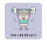 BYANIKA Cork Coffee Coaster | Positivity Pun | Encouragement Gift For Her, Him, Caffeine Drinkers or Coffee Lovers | Birthday Present, Christmas, Secret Santa or Stocking Filler Gifts Under 5 Pounds