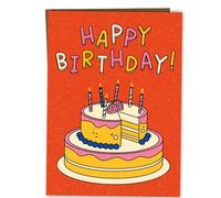 BYANIKA Happy Birthday Card | Colourful Bday Message For Him, Her, Best Friend, Boyfriend, Girlfriend, Husband, Wife, Partner, Sister, Brother, Niece, Nephew, Teenager | Blank Inside | Cake Design