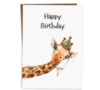 Byanika Happy Birthday Card Cute Giraffe