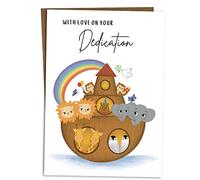 BYANIKA Happy Dedication Day Card | Religious Milestone, Baptism, Christening, Naming, Communion Gift | For Granddaughter, Grandson, Goddaughter, Godson, Son, Daughter, Niece, Nephew, Baby Boy or Girl