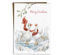 BYANIKA Merry Christmas Card Cute Xmas Ducks For Parents, Mum, Dad, Wife, Husband, Boyfriend, Girlfriend, Partner