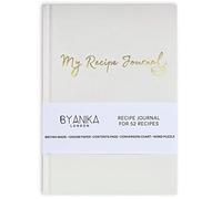 BYANIKA Recipe Book For Own Recipes | Create Your Own Cookbook Journal | Hardback Notebook | Blank Diary To Write In | Cooking Organiser Family Cook Books | Foodie Baking Kitchen Gifts (Pumice)