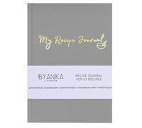 BYANIKA Recipe Book For Own Recipes - Grey | Create Your Own Cookbook Journal | Hardback Notebook | Blank Diary To Write In | Cooking Organiser Family Cook Books | Foodie Baking Kitchen Gifts