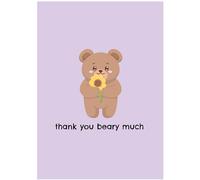 BYANIKA Thank You Card | Gratitude, Thanks, Appreciation, For Helping Me, Your Help Support | For Him, Her, Friend, Colleague, Teacher, Mum, Dad, Brother, Sister | Blank Inside | Cute Teddy Bear Pun