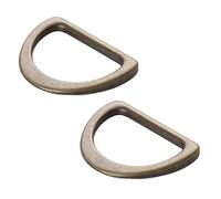 BYANNIE D-Ring Flat 1 inch Antique Brass 2 pcs Hardware