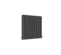 BYB Horizontal Column Anthracite Radiator, Oval Double Designer, 600x590mm, 10+10 Bars, 3900 BTU, BS EN 442 & CE Certified, Includes Wall Brackets & Fixings, 15 Years Warranty
