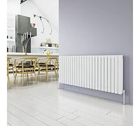 BYB Horizontal Column White Radiator Oval Double Designer Radiator 600x1416mm Central Heating Interior Design
