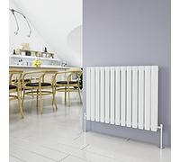 BYB Horizontal Column White Radiator Oval Double Designer Radiator 600x767mm Central Heating Interior Design