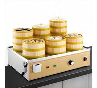 ByBoDi 2/4/6-Hole Electric Steamed Bun Machine, Commercial Electric Steamer,30~110°C Temperature,Independent Water Supply,Dim Sum Electric Steamer,for Buns,Dumplings,and More 6holes-110V