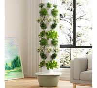 ByBoDi 20/28/36 Pods Hydroponics Growing System Kit, Vertical Garden Planter with Grow Lamp, Adjustable Hydroponic Garden Hydroponics Growing Tower,for Herbs, Fruits and Vegetables 7Layer-WithLight