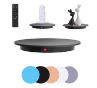 ByBoDi 23.6In Remote Large Motorized Electric Turntable,Rotating Platform Photography Turntable,Control +5 Colors Backgrounds,for Products, Model Photo or Video 42CM-Black