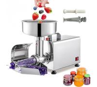 ByBoDi 450W Electric Tomato Strainer, 304 Stainless Steel Tomato Mill Machine with Dia 4.8" Funnel,90-160 Kg/H Pure Copper Motor Food Strainer and Sauce Maker for Tomato Sauce Silver