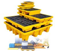 ByBoDi Containment Spill Pallet,Modular Spill Platform Spill,with Drain Outlet,Stackable Detachable Tray,for Indoor and Outdoor,Garage Basement Storage of Goods 670 * 670 * 150mm
