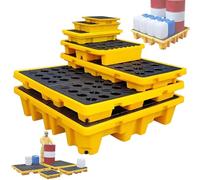 ByBoDi Containment Spill Pallet,Stackable Detachable Tray,with Drain Outlet, for Indoor and Outdoor,Drum Containment Spill Pallet,Garage Basement Storage of Goods 670 * 670 * 150mm
