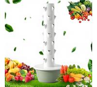ByBoDi Hydroponics Tower Indoor Growing System Vertical Garden Planter Indoor Smart Garden Kit with Pump and Movable Water Tank,for Herbs, Fruits and Vegetables 7Layer-NoLight
