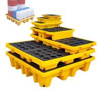 ByBoDi Modular Spill Platform Spill,Drum Containment Spill Pallet,Stackable Detachable Tray,with Drain Outlet,Containment Platform,for Garage, Kitchen, Basement Industrial Storage 1270 * 670 * 170mm