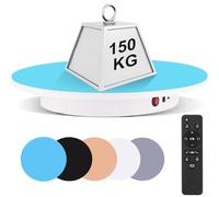 ByBoDi Motorized Rotating Display StandRemote,23.6In Remote Large Motorized Electric Turntable,Control +5 Colors Backgrounds,for Products Display,Live Show 60CM-White